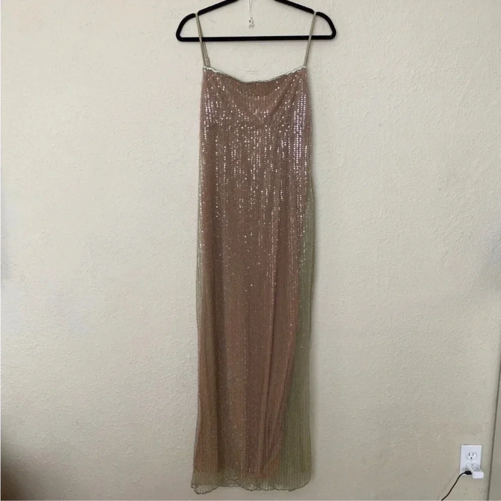 LIMITED EDITION House of CB 'Alondra' Cafe Au Lait Beaded Maxi Dress NWOT XL - Picture 3 of 11